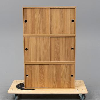NILS STRINNING, 3 oak 'String' cabinets.