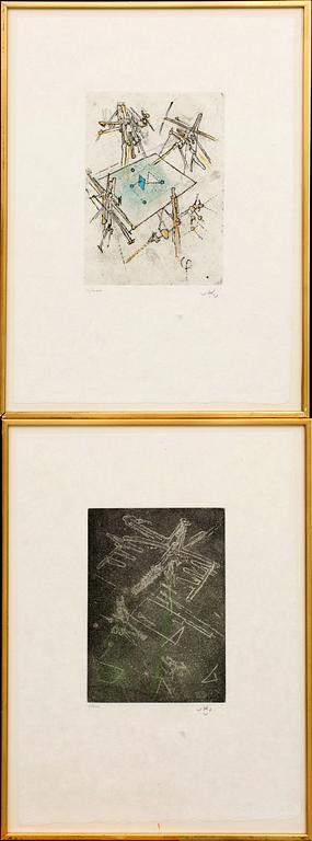 ROBERTO MATTA, etching and aquatint in colours signed and dated.