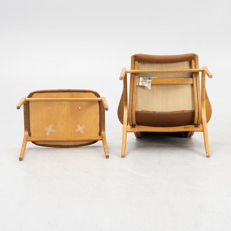 Yngve Ekström, a 'Lamino' easy chair and a foot stool, Swedese.