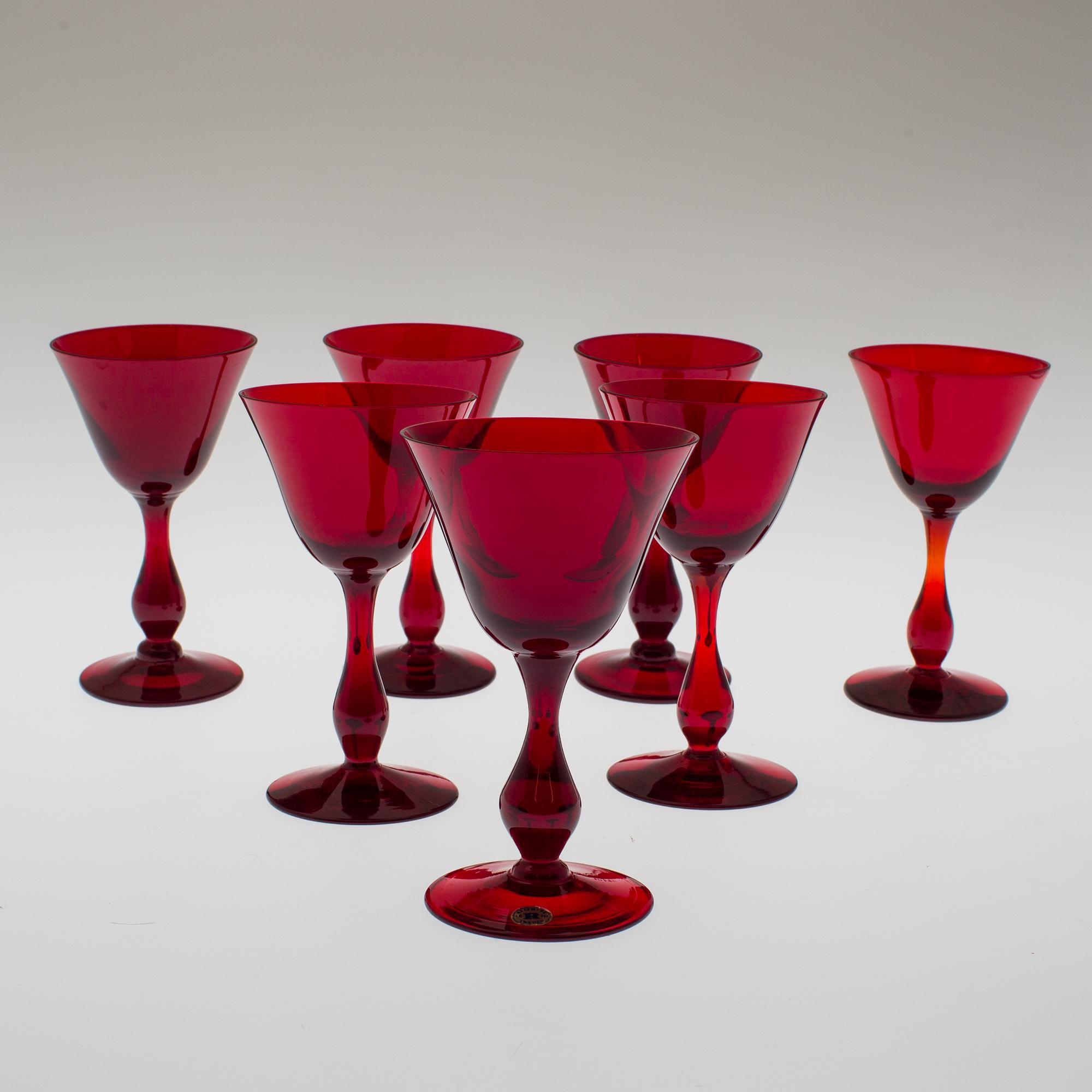MONICA BRATT, 7 vinglas samt 8 selterglas, glas, Reijmyre.