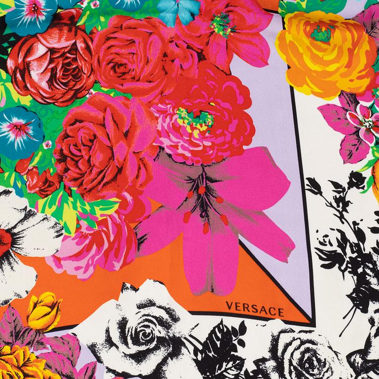 Versace, two silk scarves.