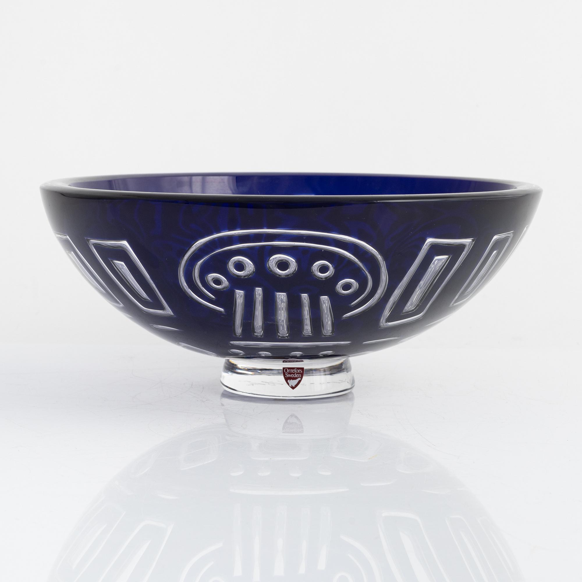 Lars Hellsten, skål, ariel, "Baccus IV", Orrefors Gallery, 29/40, 1988.