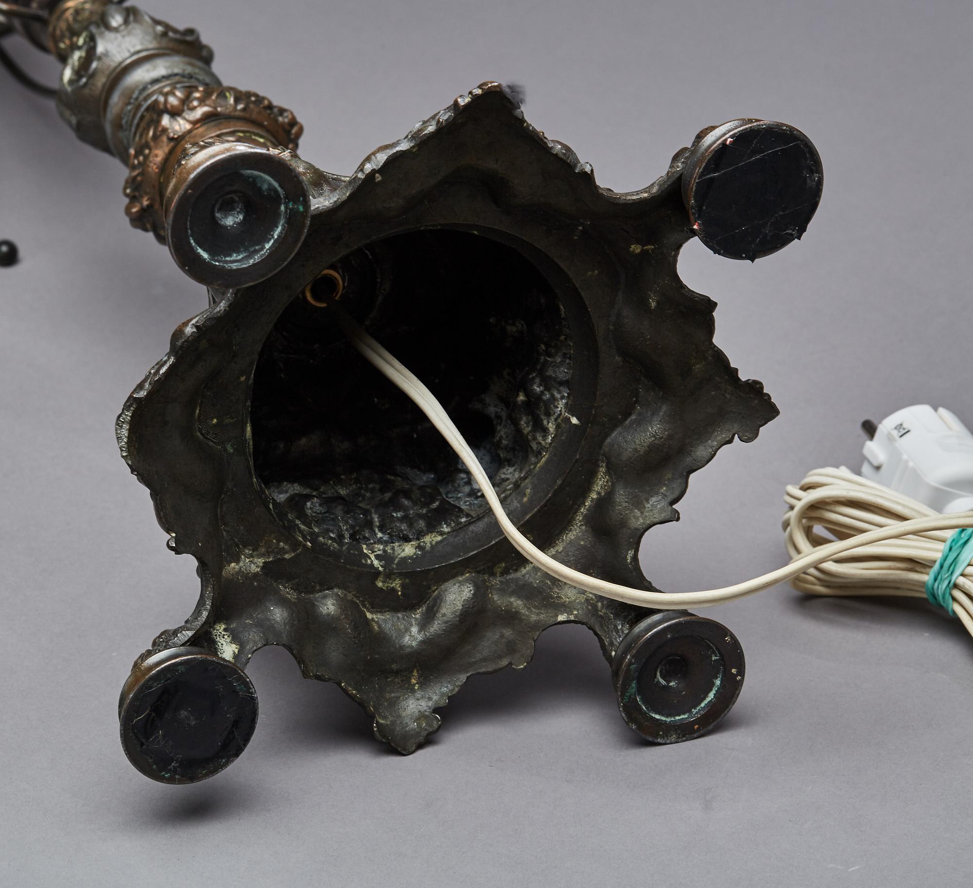 BORDSLAMPA, barockstil, 1900-talets mitt.