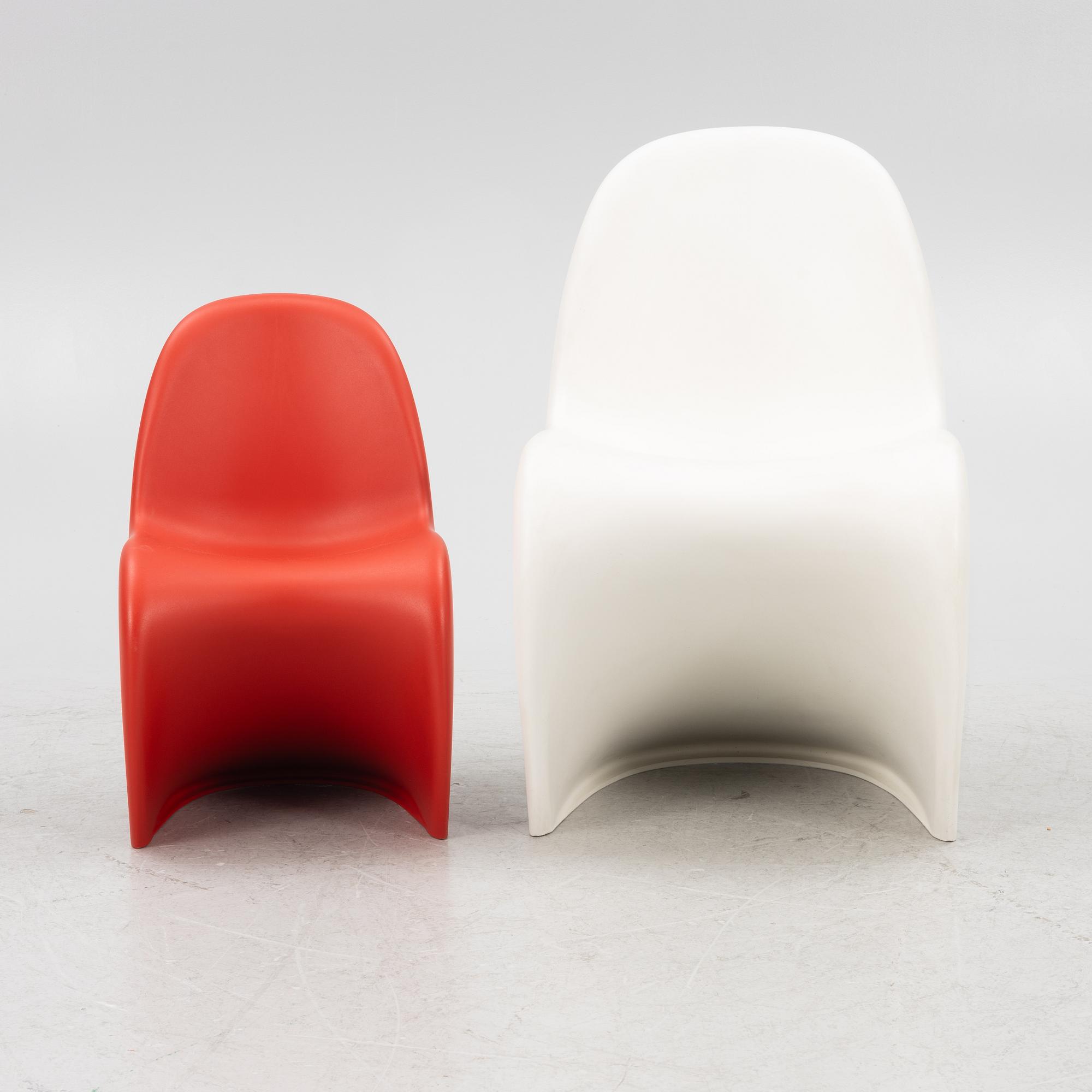 Verner Panton, two chairs, 'Panton Chair Classic', Vitra, 2008.