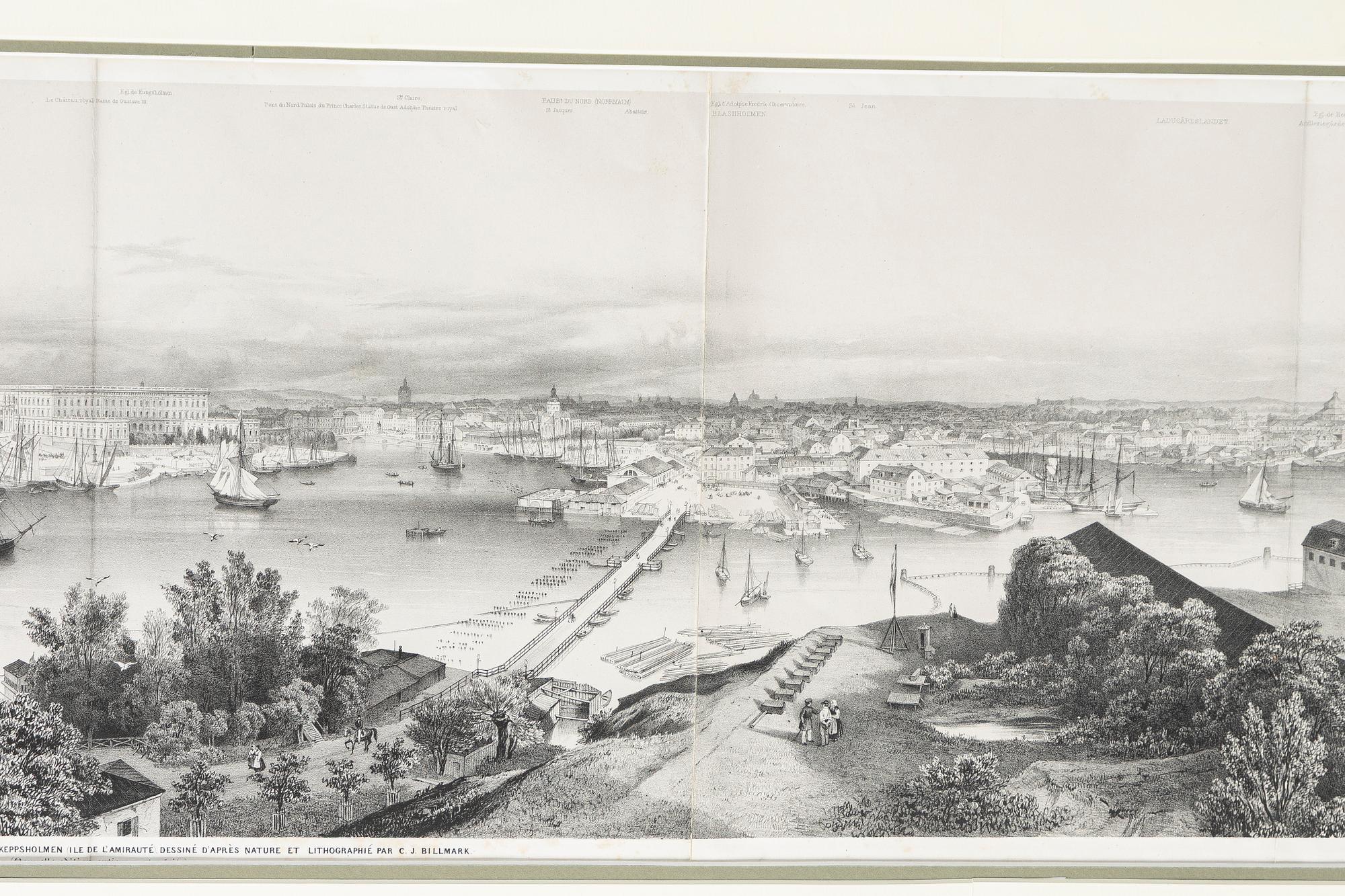 Carl-Johan Billmark, "Panorama de Stockholm pris de la Coupole de l'Eglise de Skeppsholmen".