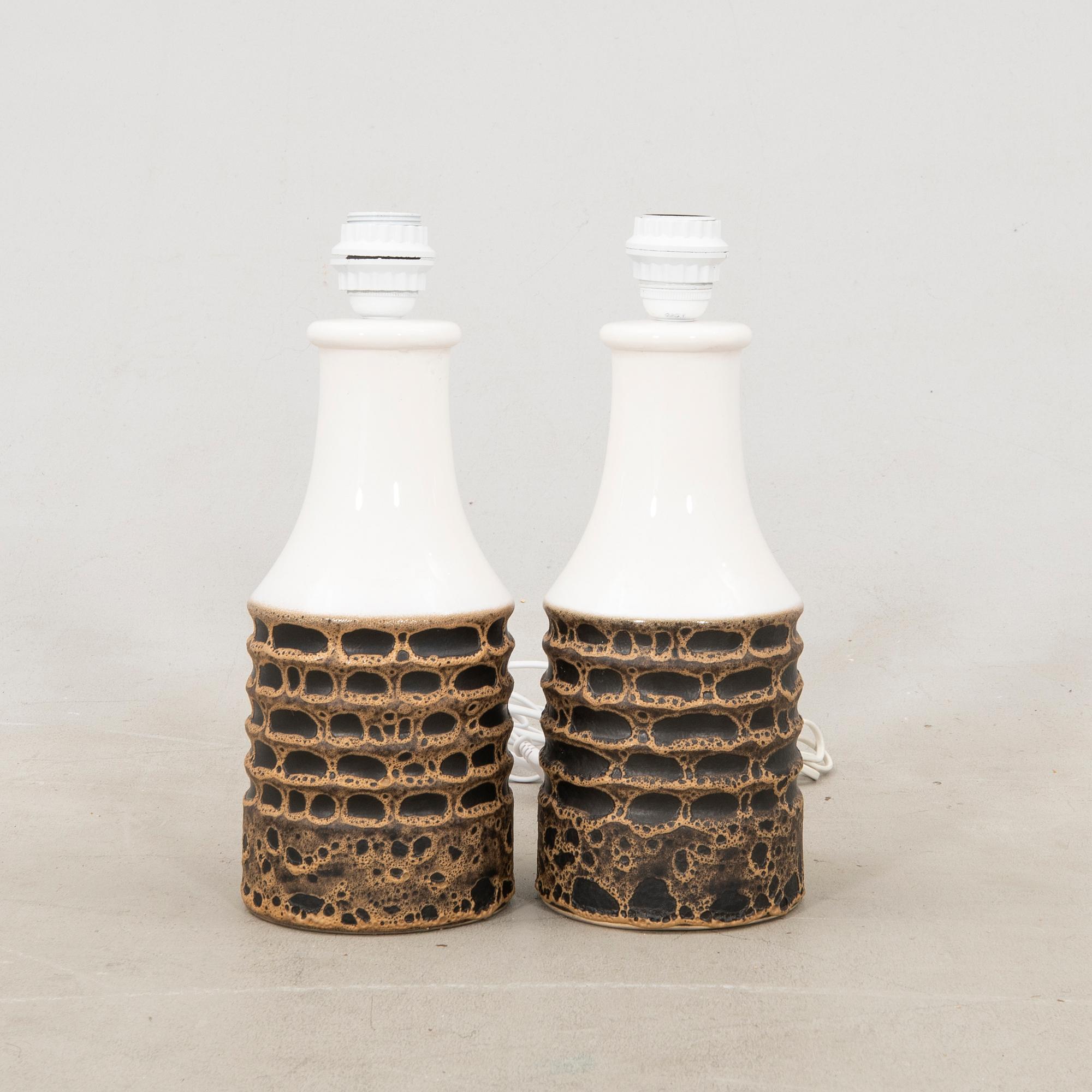 Table lamps a pair 1970s.