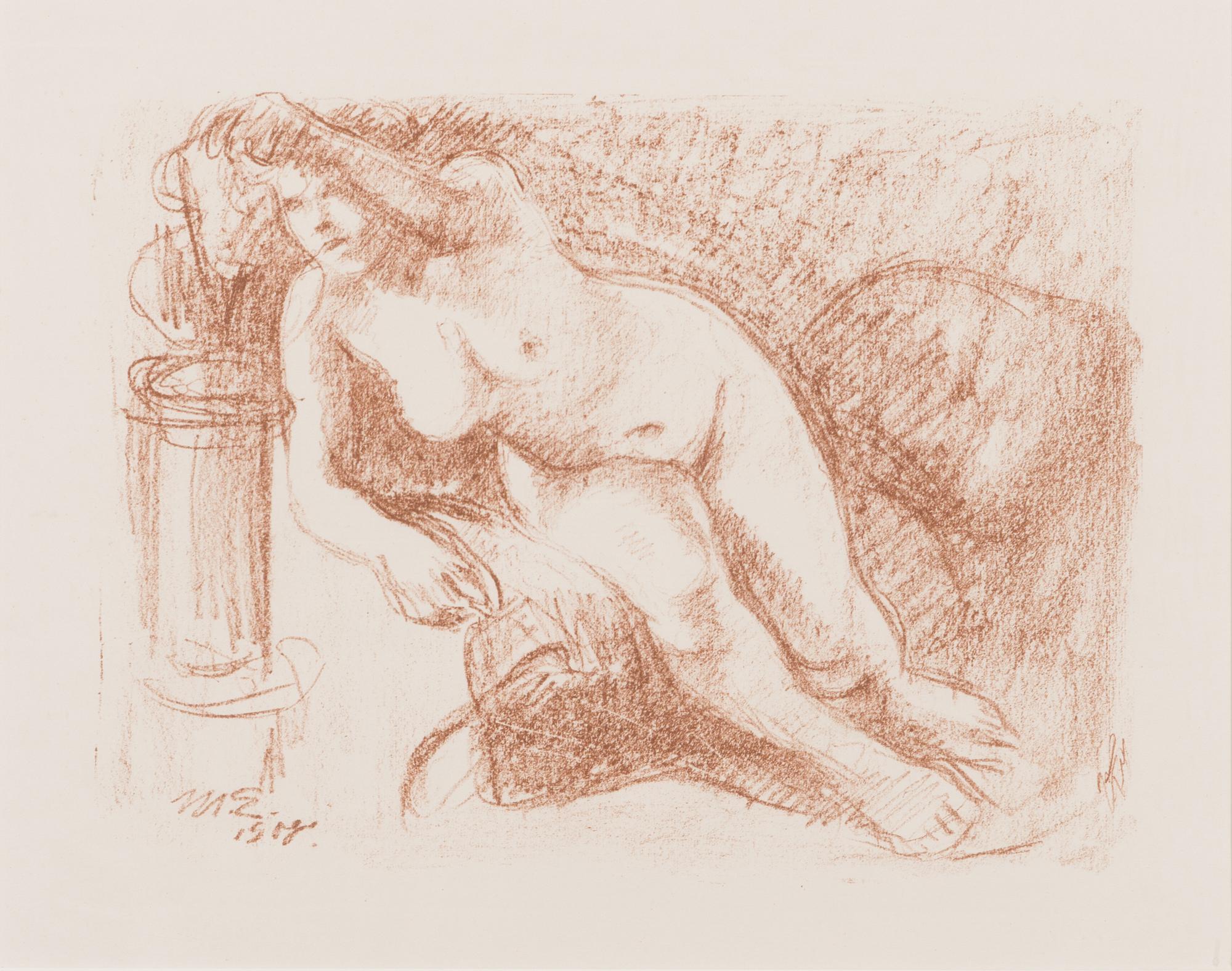 Magnus Enckell, litografi, signerad och daterad 1908.