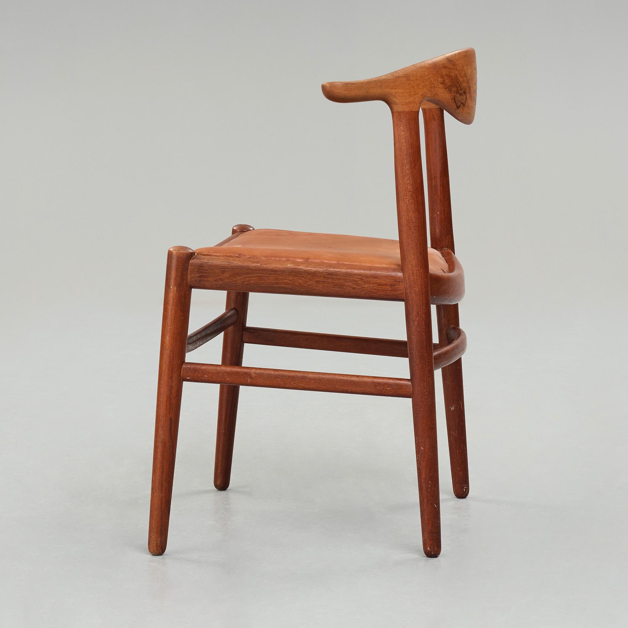 HANS J WEGNER, stol, "Cowhorn chair", en tidig version av "JH 505" för Johannes Hansen, 1950-tal.