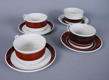 KAFFE- samt TEKOPPAR, 14 st, Gefle Porslinsfabrik, 1960/1970-tal.