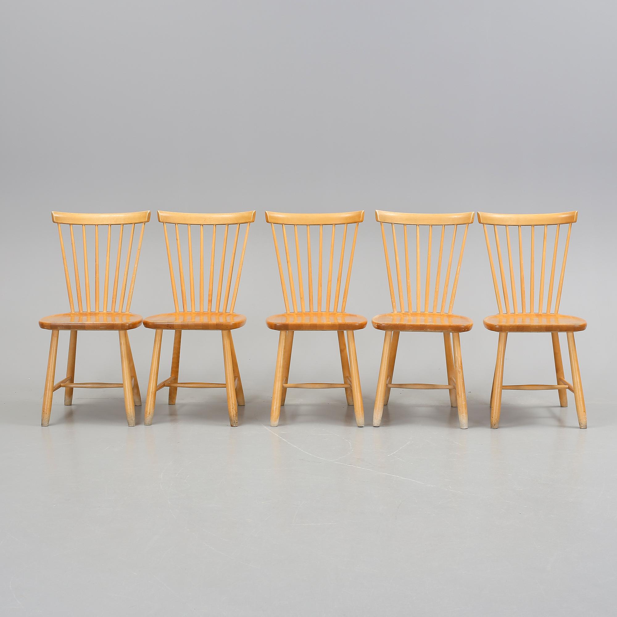 STOLAR, 5 st. "Lilla Åland", Carl Malmsten, Stolab 1992.