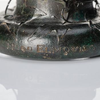 Hugo Elmqvist, vas, patinerad brons, jugend.