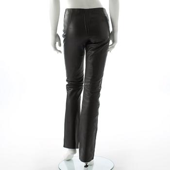CHROME HARTS, a pair of black leather pants.