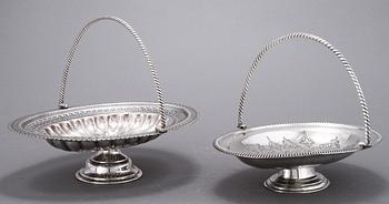 HÄNKELSKÅLAR, 4 st, nysilver, tidigt 1900-tal.