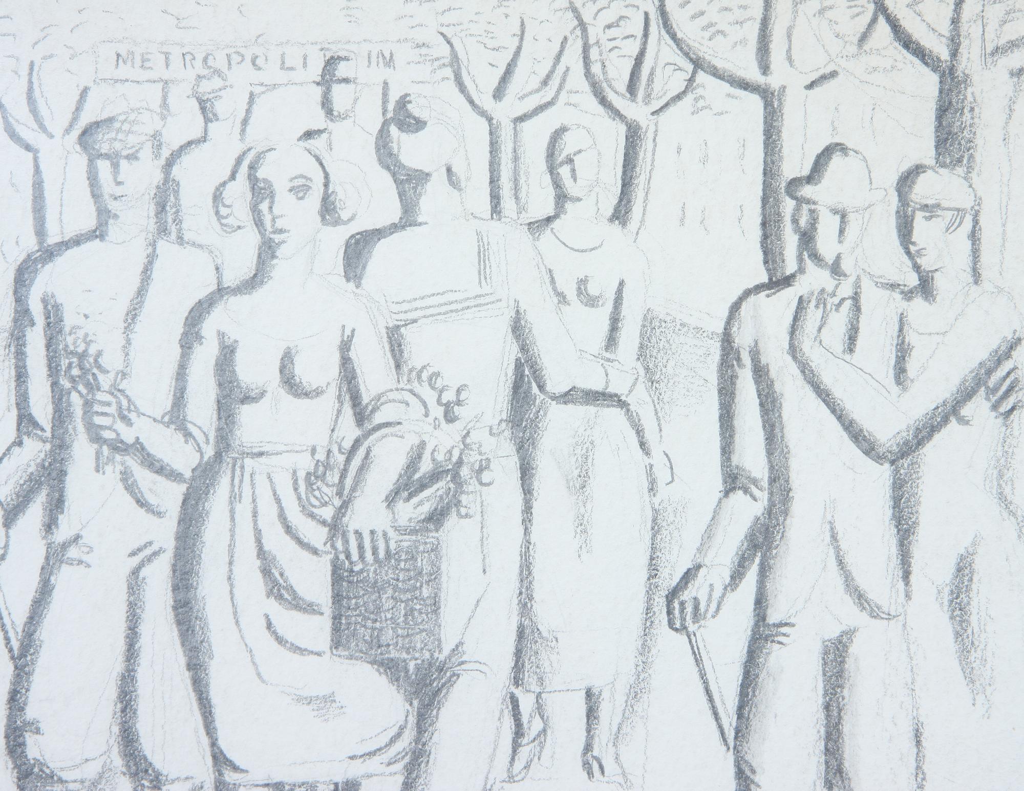 WALDEMAR LORENTZON, teckning, sign o dat "1926".