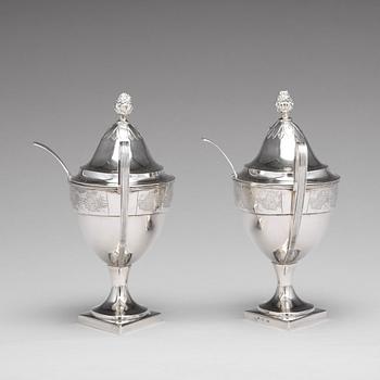 A pair of Baltic sugar-bowls and spoons, mark of Johann Gottfried Möring, Reval (1790-1818 (1820)).