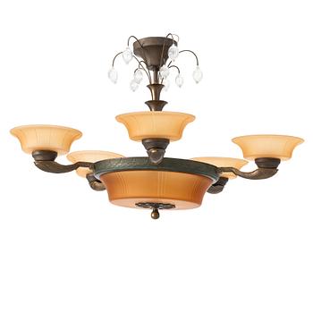 Malmö Metallvarufabrik, attributed to, a ceiling lamp, 1930s.