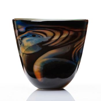 Eva Englund, a 'Graal' glass vase, Orrefors, Sweden.