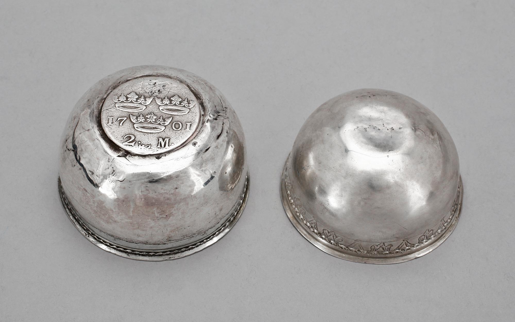 TUMLARE, 2 st, silver, bla Göteborg 1791. tot vikt 45 g.