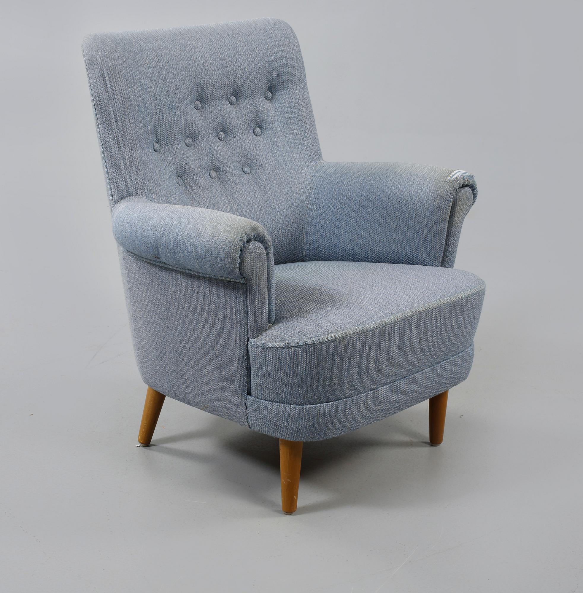 FÅTÖLJ, "Hemmakväll" Carl Malmsten, O.H. Sjögren, Tranås, omkring 1900-talets mitt.