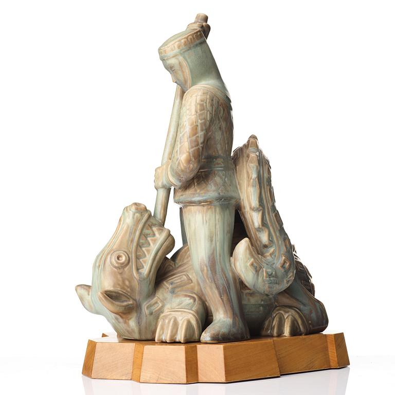 Gunnar Nylund, a unique stoneware sculpture, Rörstrand, Sweden.