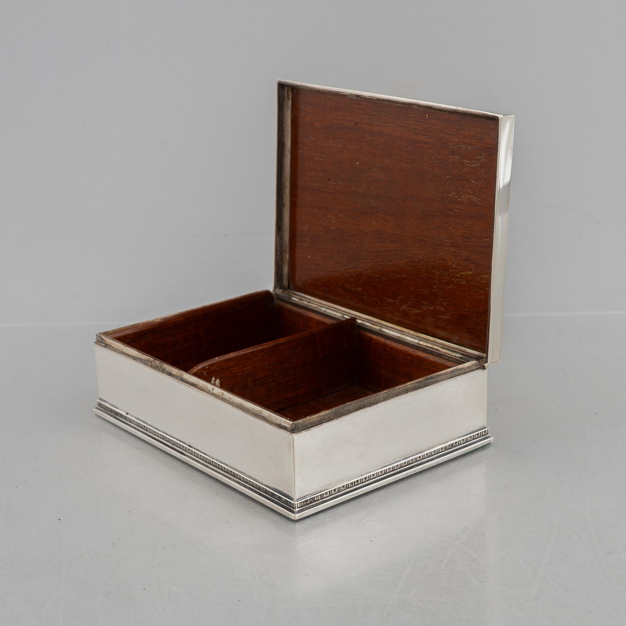A Swedish silver cigarette case, mark of W.A. Bolin,  Stockholm 1944.