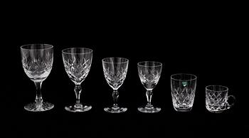 SERVIS, glas, 45 delar, bl a "Karolina", Gunnar Cyren, Orrefors.