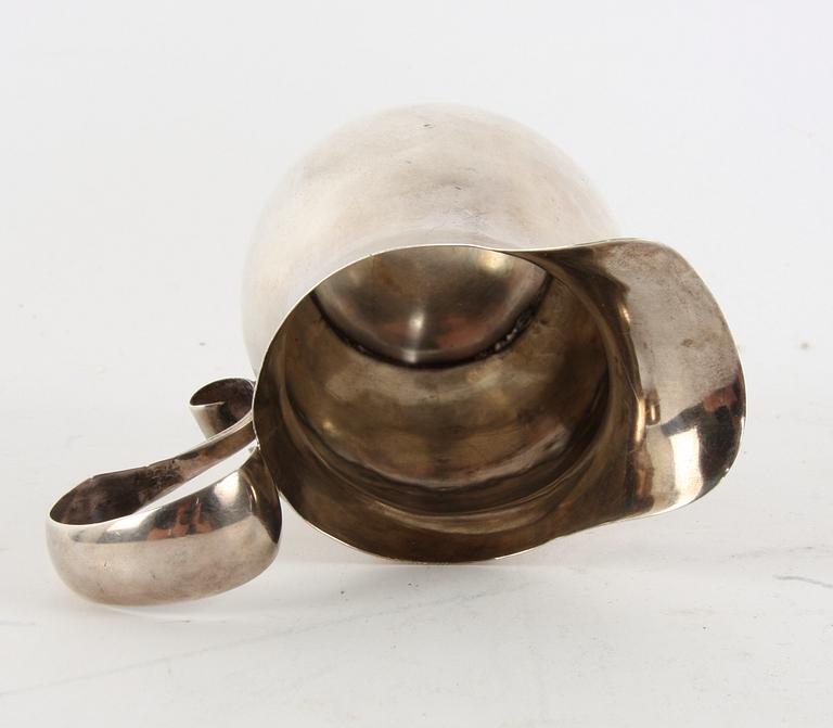GRÄDDKANNA, silver, Petter Nordin, Malmö 1838.