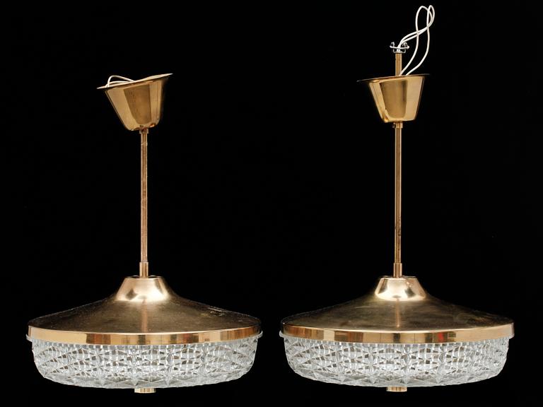 TAKARMATURER, 2 st, Orrefors, Carl Fagerlund. 1950/60-tal. Diam 31, h ca 47.