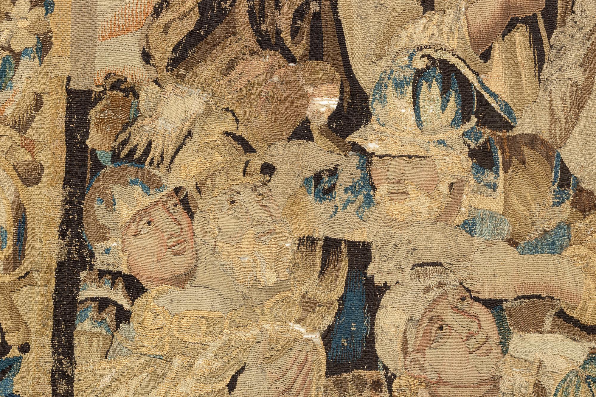 Vävd tapet-fragment, gobelängteknik, ca 294 x 251 cm, Flandern, 1600-tal.