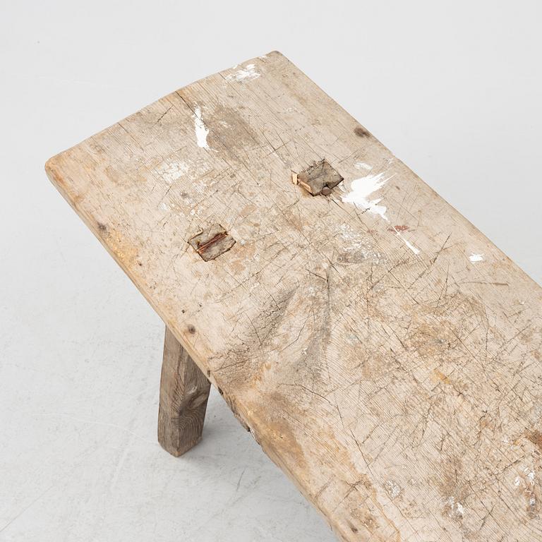 A pine bench, 19th/20th Century.