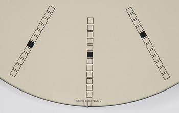Arne Jacobsen, an aluminium quartz 'Bankers' wall clock by Georg Christensen, designed in 1971.