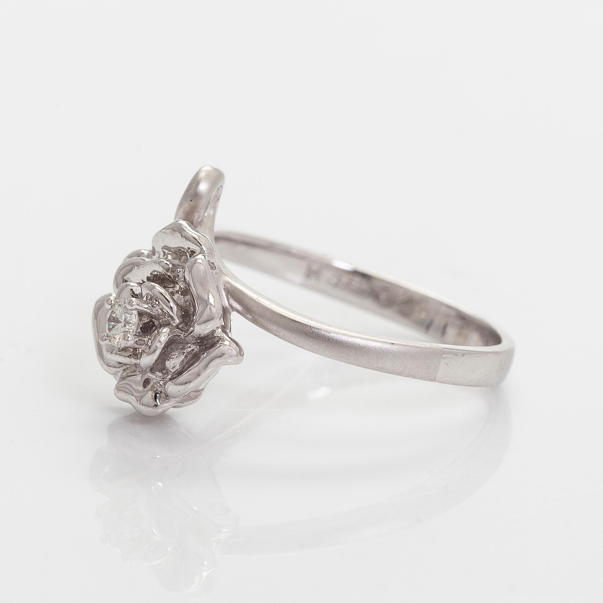 Ring, briljantslipad diamant, 18K vitguld.
