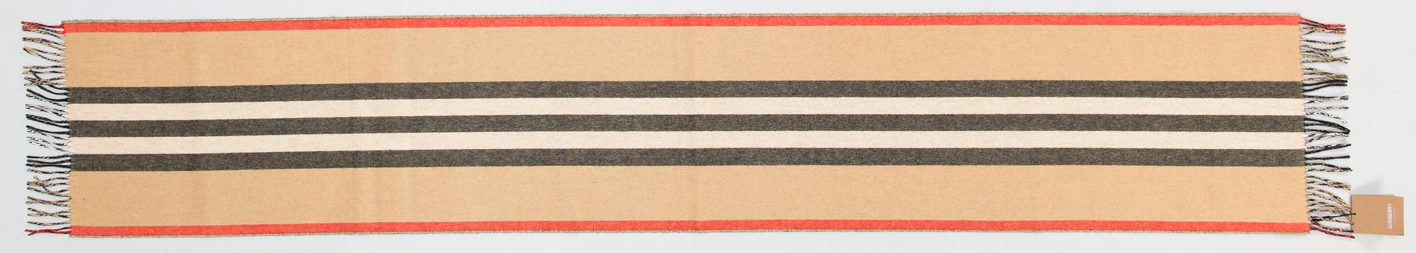 Burberry, A Icon Stripe scarf.