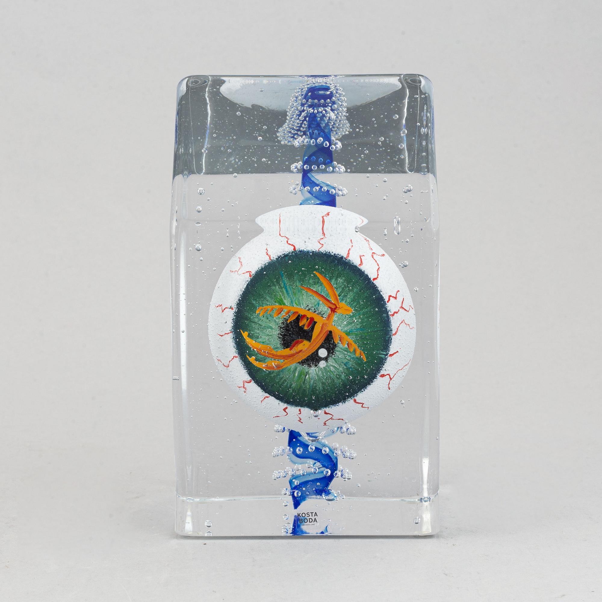 A glass sculpture,, by Kjell Engman, signed and numbered 30/60.