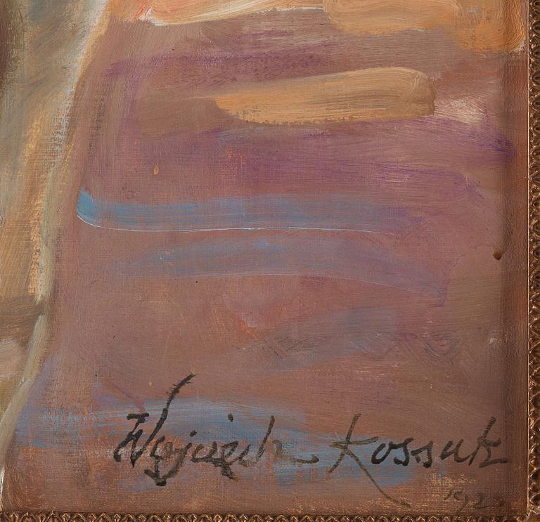 Wojciech von Kossak, Uhlan with a brass horn.