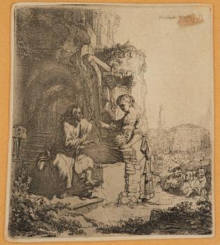Rembrandt Harmensz van Rijn, "Christ and the Woman of Samaria among Ruins".
