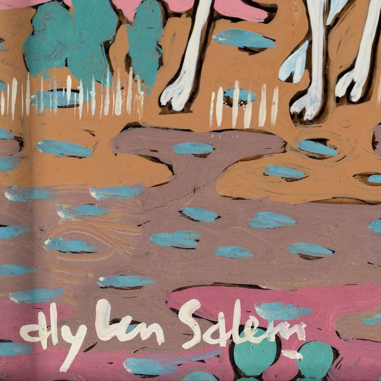 ALY BEN SALEM, mixed media on glass.