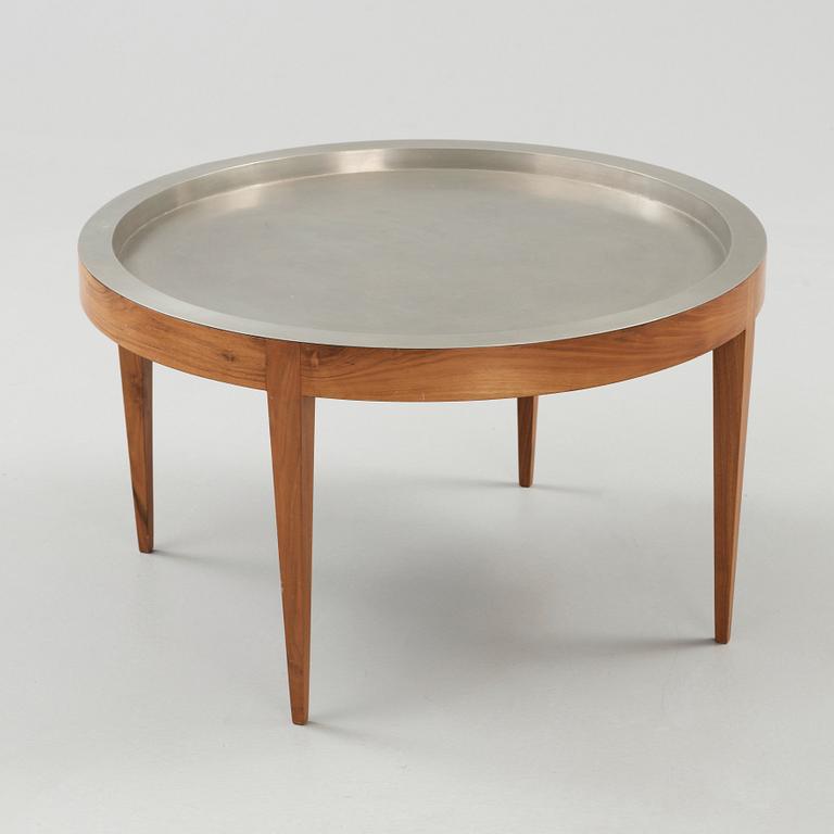 A Josef Frank walnut table with pewter top, Svenskt Tenn, Stockholm 1960's.