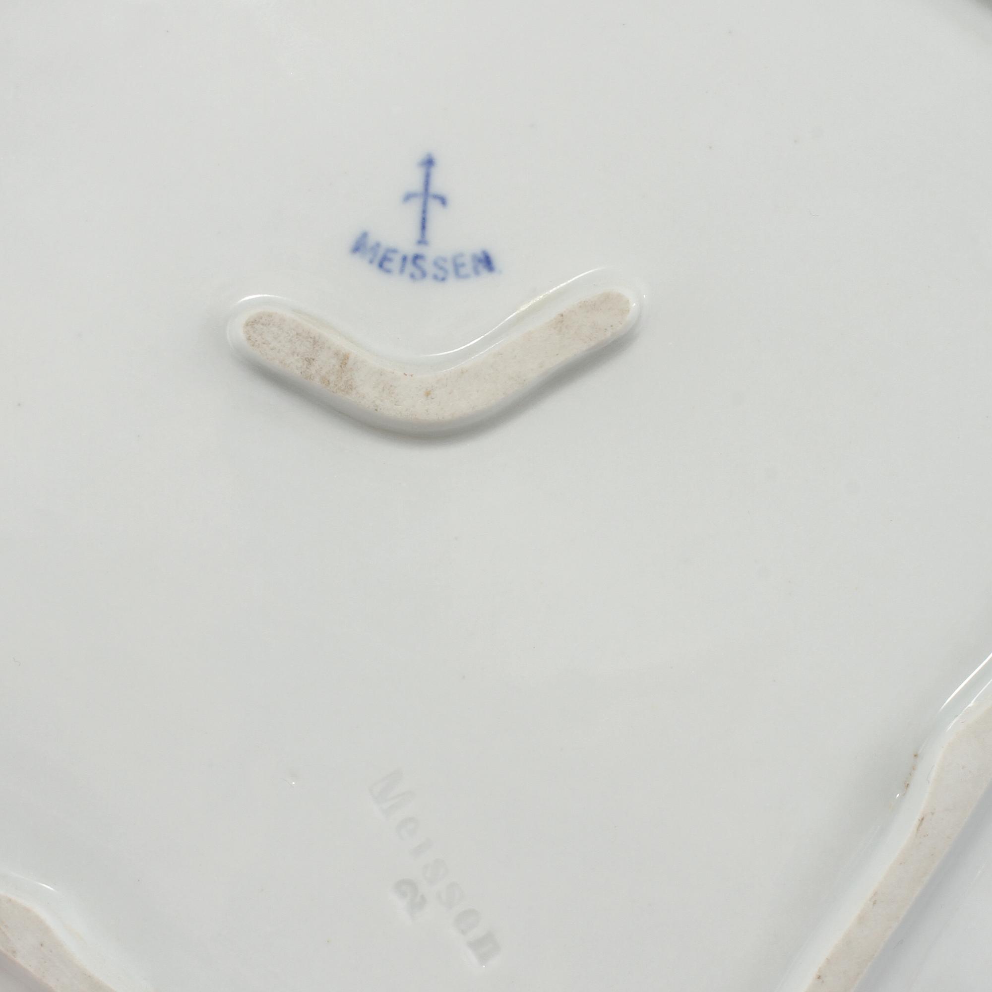 SERVISDELAR, 6 st, porslin, delvis Meissen, 1900-tal.