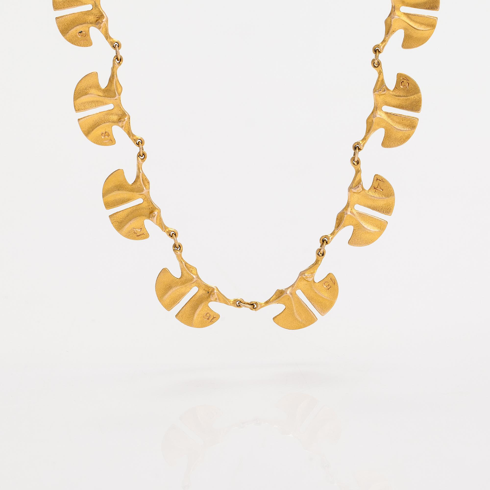 Björn Weckström, Halsband "Niva", 14K guld. Lapponia 1978.