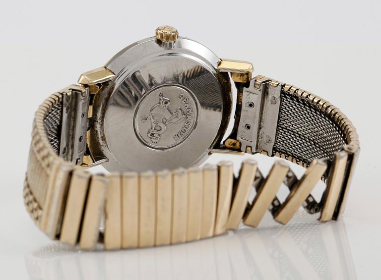 ARMBANDSUR, guld på stål, Omega, Seamaster de Ville, manuell.