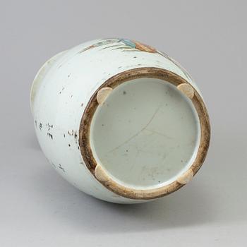 A Chinese famille rose figural porcelain vase, early 20th century.