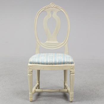 A Gustavian late 18th century chair by M. Lundberg (master in Stockholm 1775-1802).