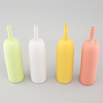 INGER PERSSON, four porcelain vases from the series "Pro Arte", test models, not signed, 1990s.