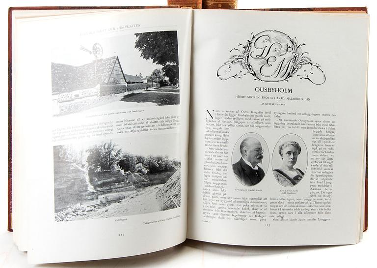 "Svenska slott och herresäten vid 1900-talets början", 5 vol,  Stockholm 1908-14; samt Ny följd 3 vol, Stockholm 1918-23.