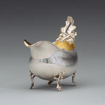 A Swedih 18th century parcel-gilt cream-jug, mark of Pehr Zethelius, Stockholm 1776.