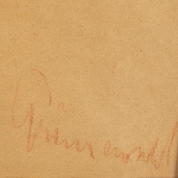 ISAAC GRÜNEWALD, red crayon on paper, signed Grünewald.