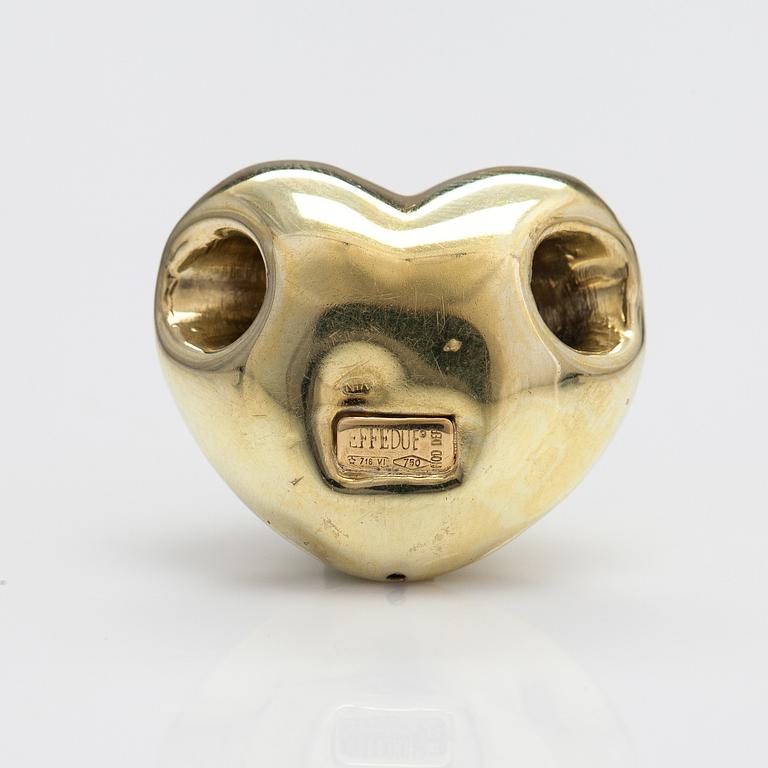 An 18K gold pendant with a ca. 2.18 ct diamond. Effedue, Italy. GIL certificate.