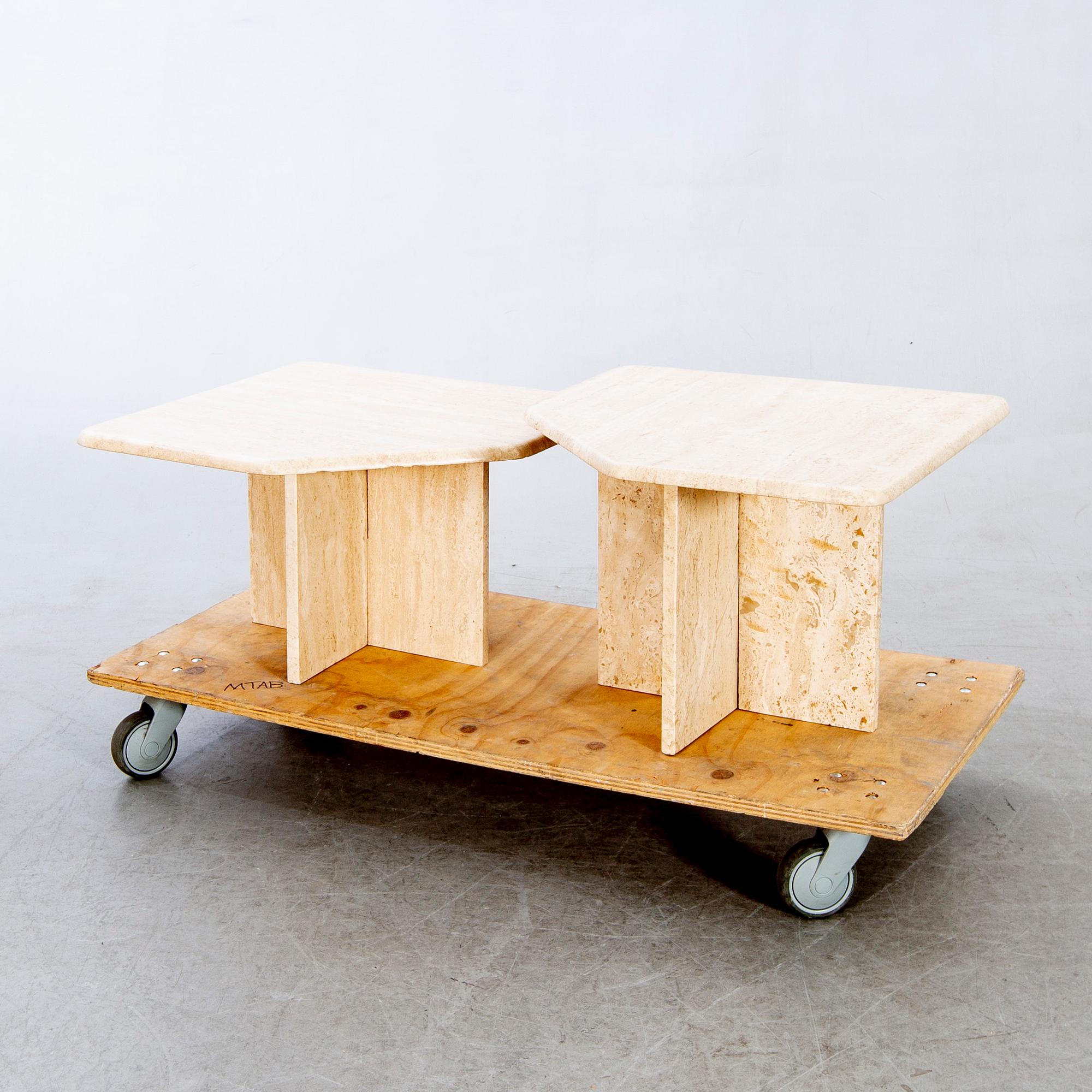 Sidetables, 2 pcs, later part of the 20th century.