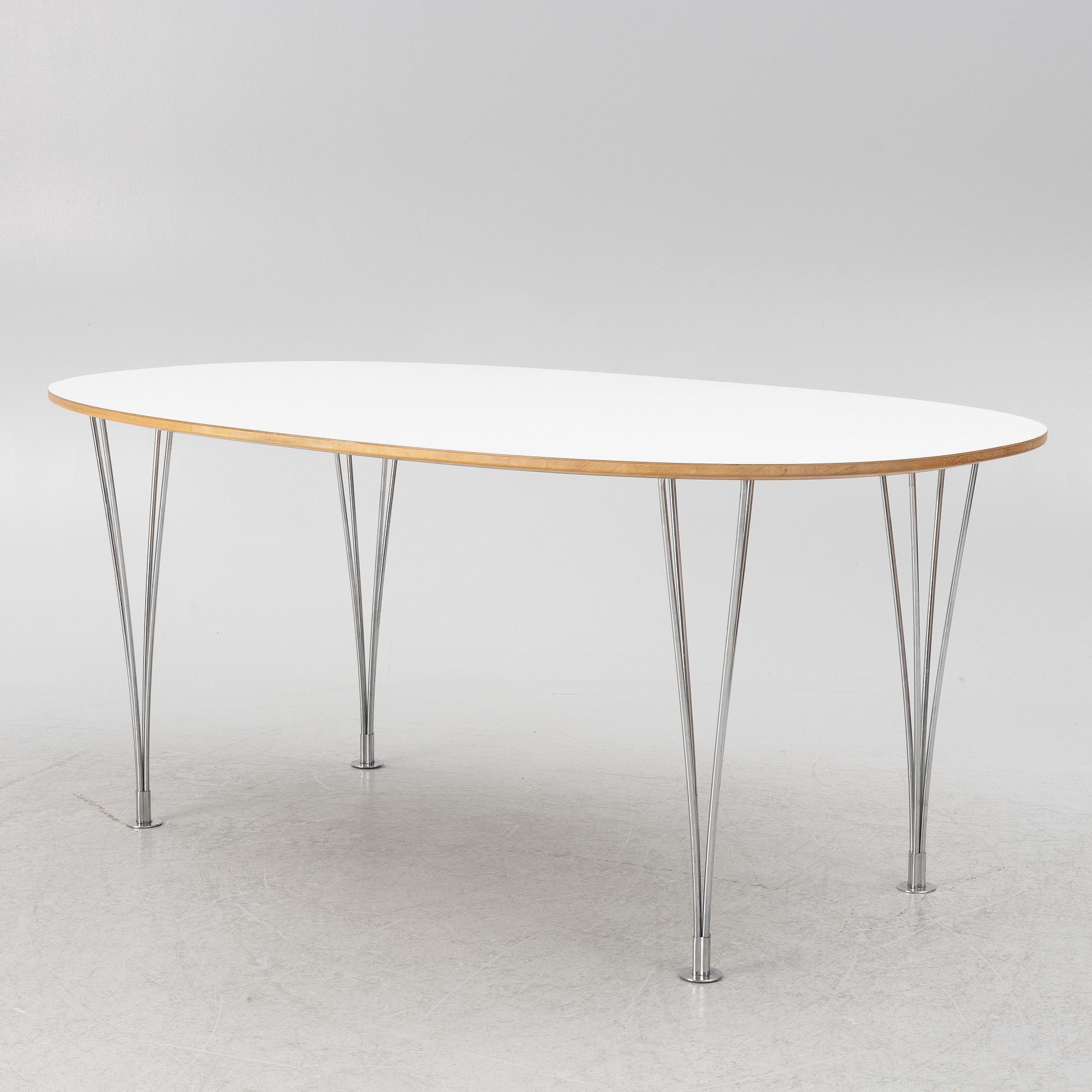 Bruno Mathsson & Piet Hein, dining table, "Superellipse", Fritz Hansen, Denmark, 2006.